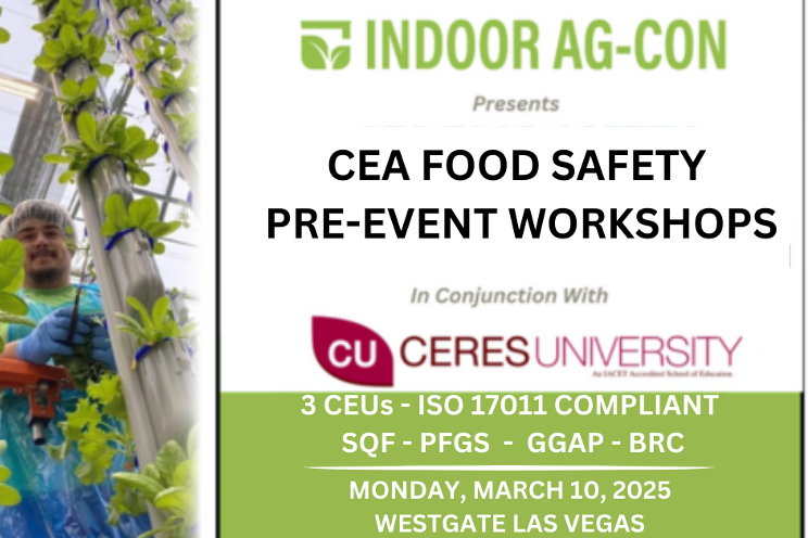 Indoor Ag-Con to host pre-event CEA food safety workshop series