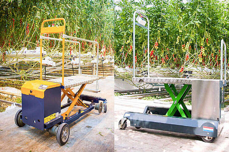 Leaf picking trolleys for efficient picking and cutting leaves