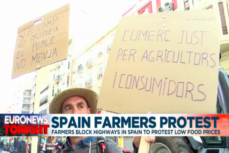 Spanish farmers protesting